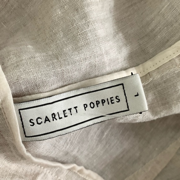 Scarlett poppies The Linen High-Waisted shorts natural beige paper-bag size L - Picture 2 of 11